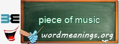 WordMeaning blackboard for piece of music